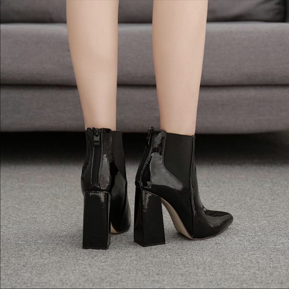 Black Patent Booties - Picture 4 of 5